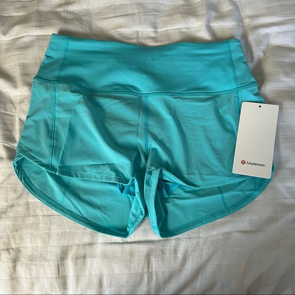 lululemon athletica Pants - Lululemon electric turquoise speed up shorts high rise 2.5” inseam